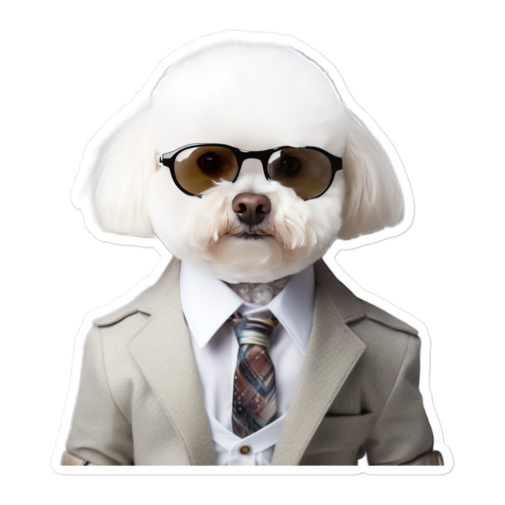 Bichon Frise Sales Consultant Sticker - Stickerfy.ai