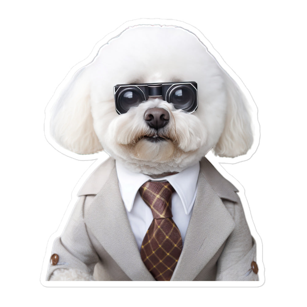 Bichon Frise Sales Consultant Sticker - Stickerfy.ai