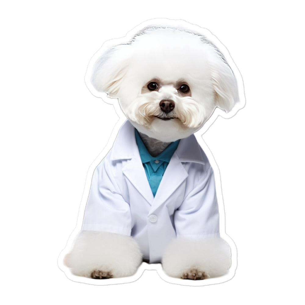 Bichon Frise Pharmacist Sticker - Stickerfy.ai