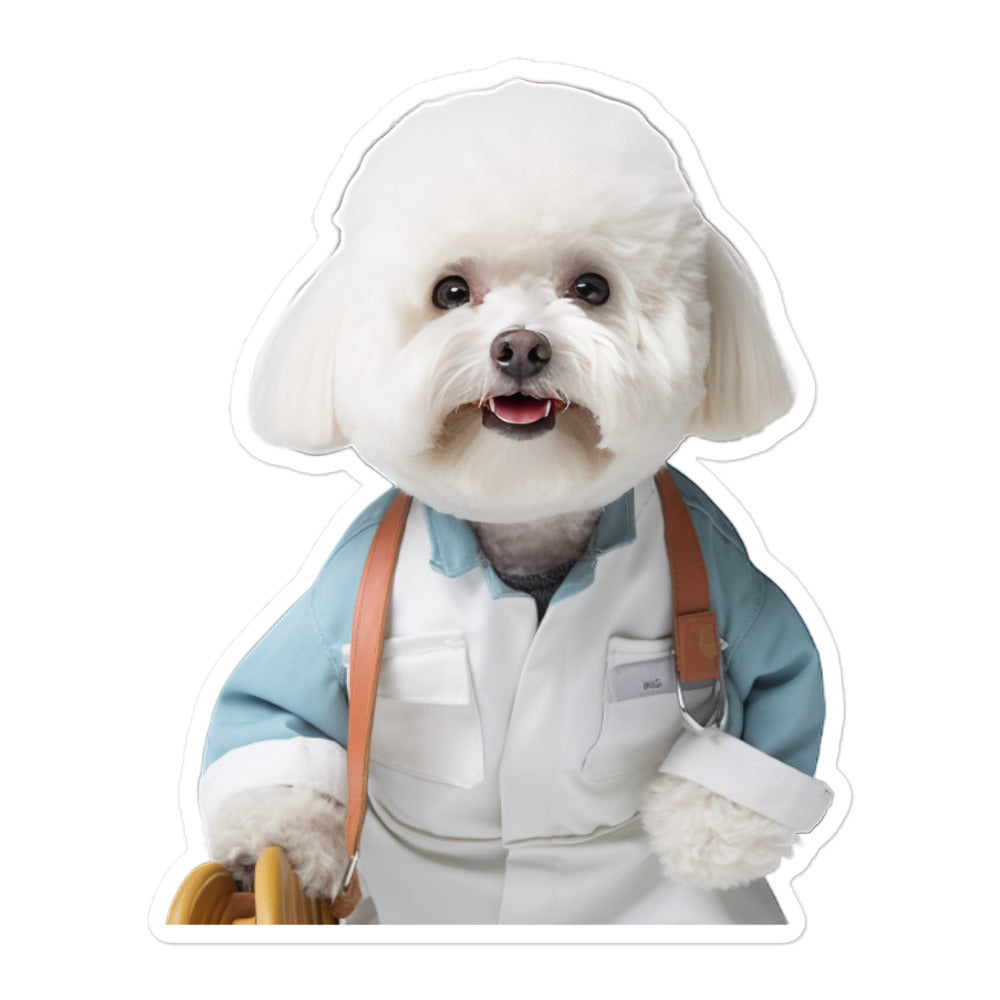 Bichon Frise Janitor Sticker - Stickerfy.ai