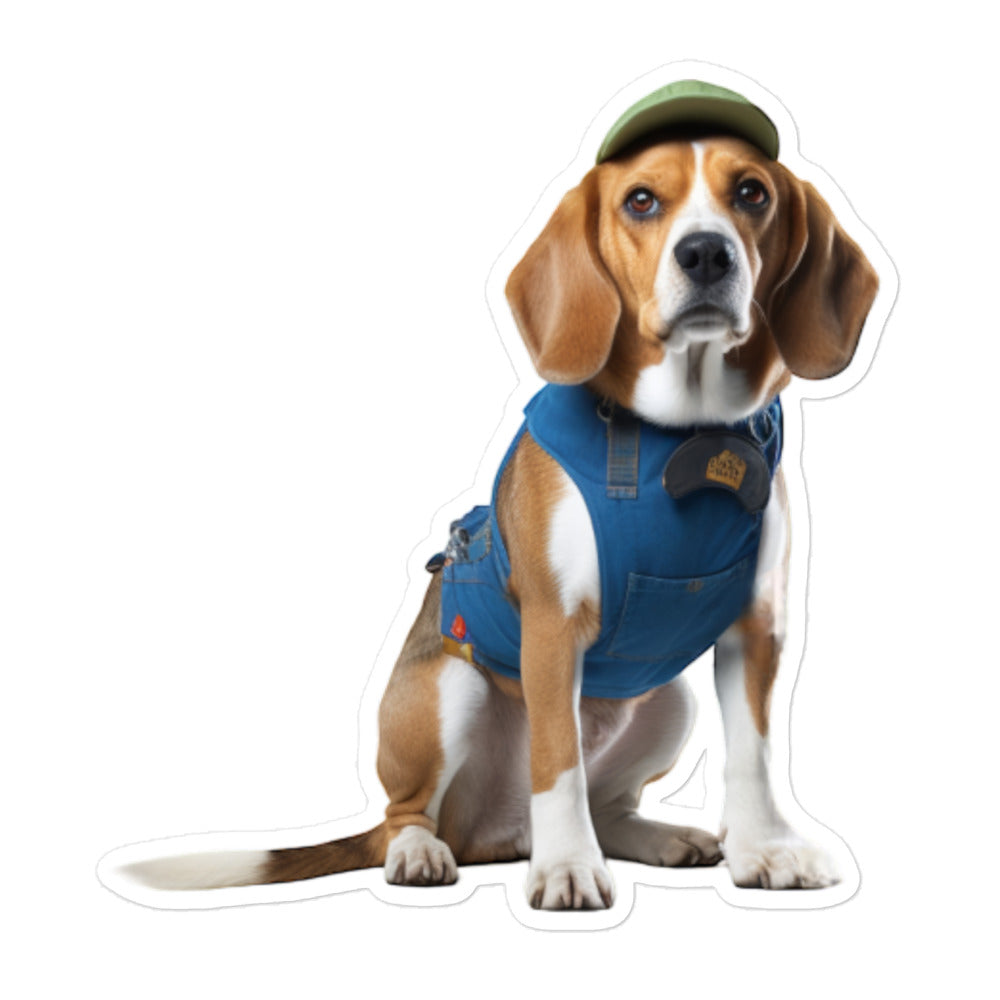 Beagle Janitor Sticker - Stickerfy.ai