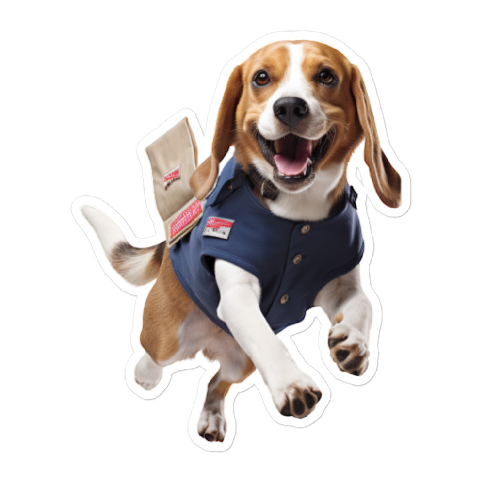 Beagle Mail Carrier Sticker - Stickerfy.ai