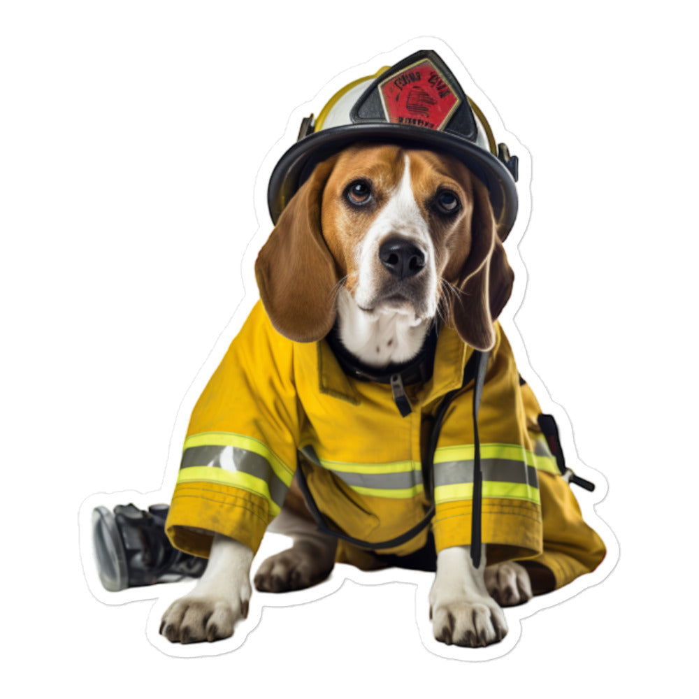 Beagle Firefighter Sticker - Stickerfy.ai