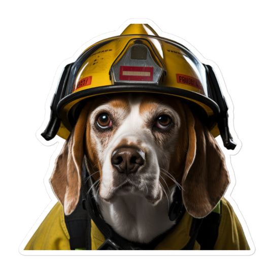 Beagle Firefighter Sticker - Stickerfy.ai