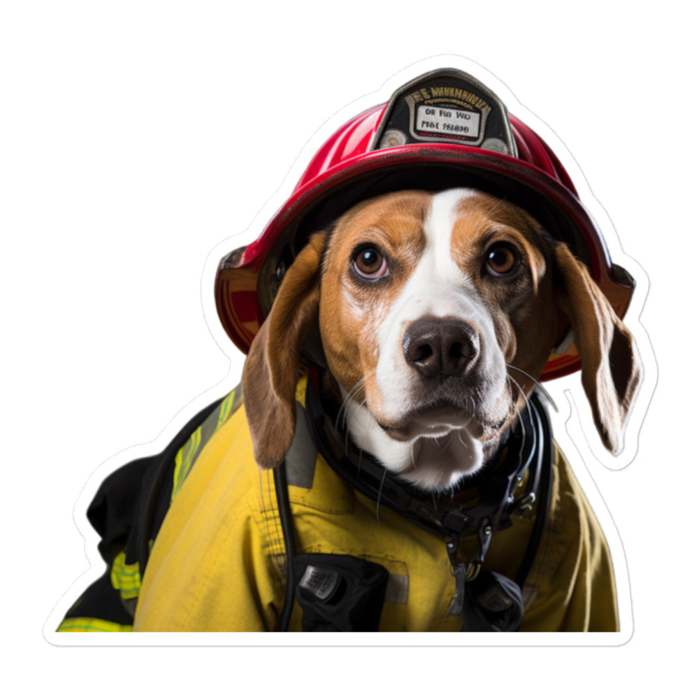 Beagle Firefighter Sticker - Stickerfy.ai