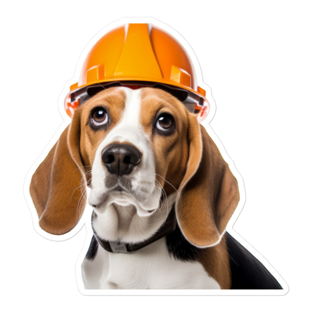 Beagle Contractor Sticker - Stickerfy.ai