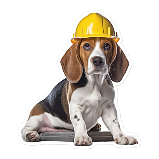 Beagle Contractor Sticker - Stickerfy.ai