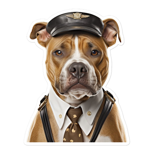 American Staffordshire Terrier Transit Operator Sticker - Stickerfy.ai