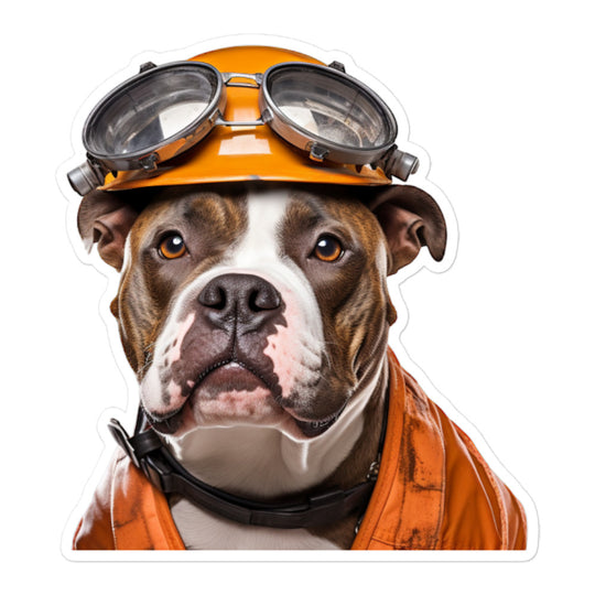 American Staffordshire Terrier Transit Operator Sticker - Stickerfy.ai