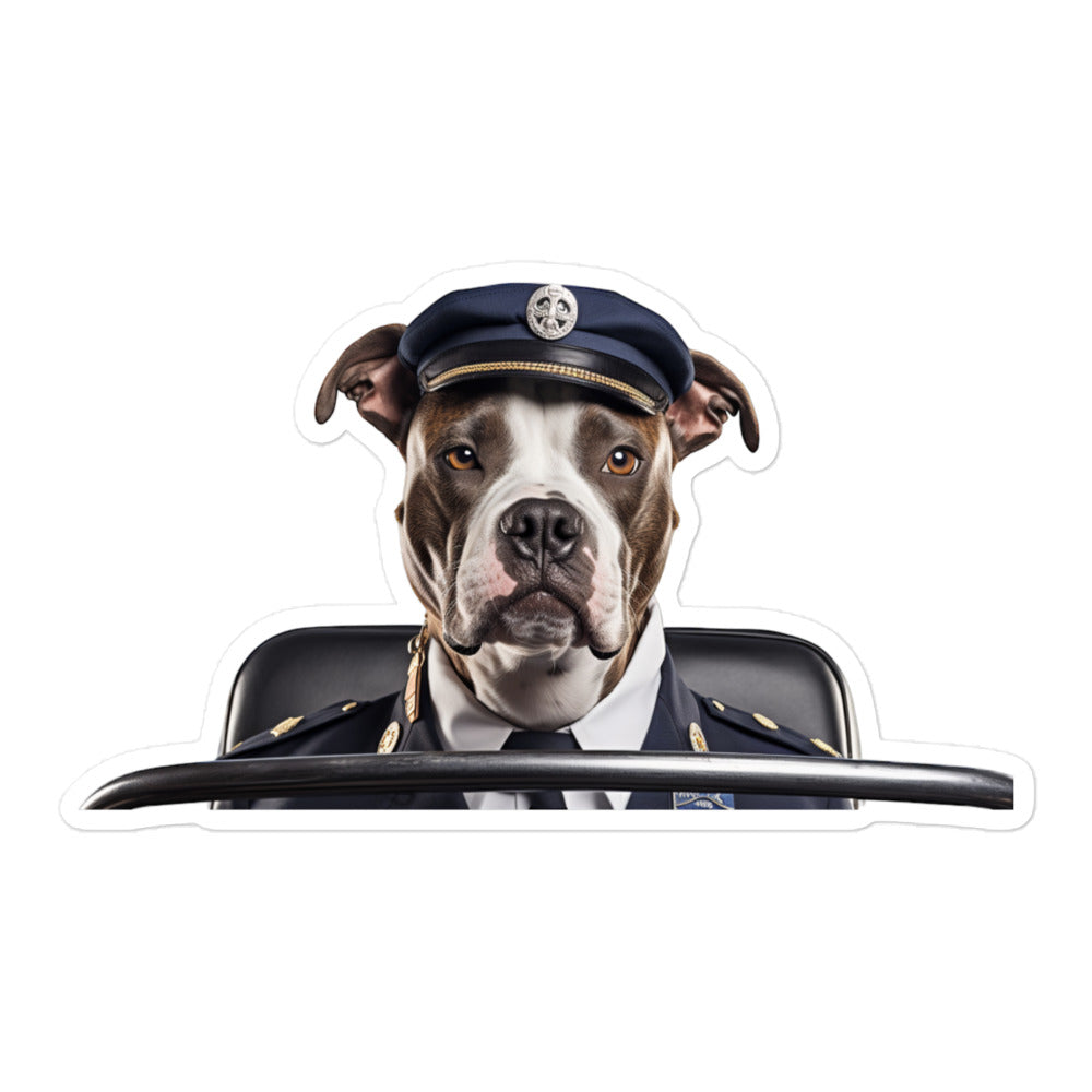 American Staffordshire Terrier Transit Operator Sticker - Stickerfy.ai