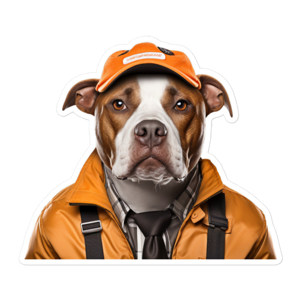 American Staffordshire Terrier Transit Operator Sticker - Stickerfy.ai