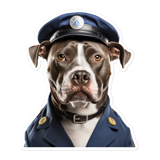 American Staffordshire Terrier Transit Operator Sticker - Stickerfy.ai