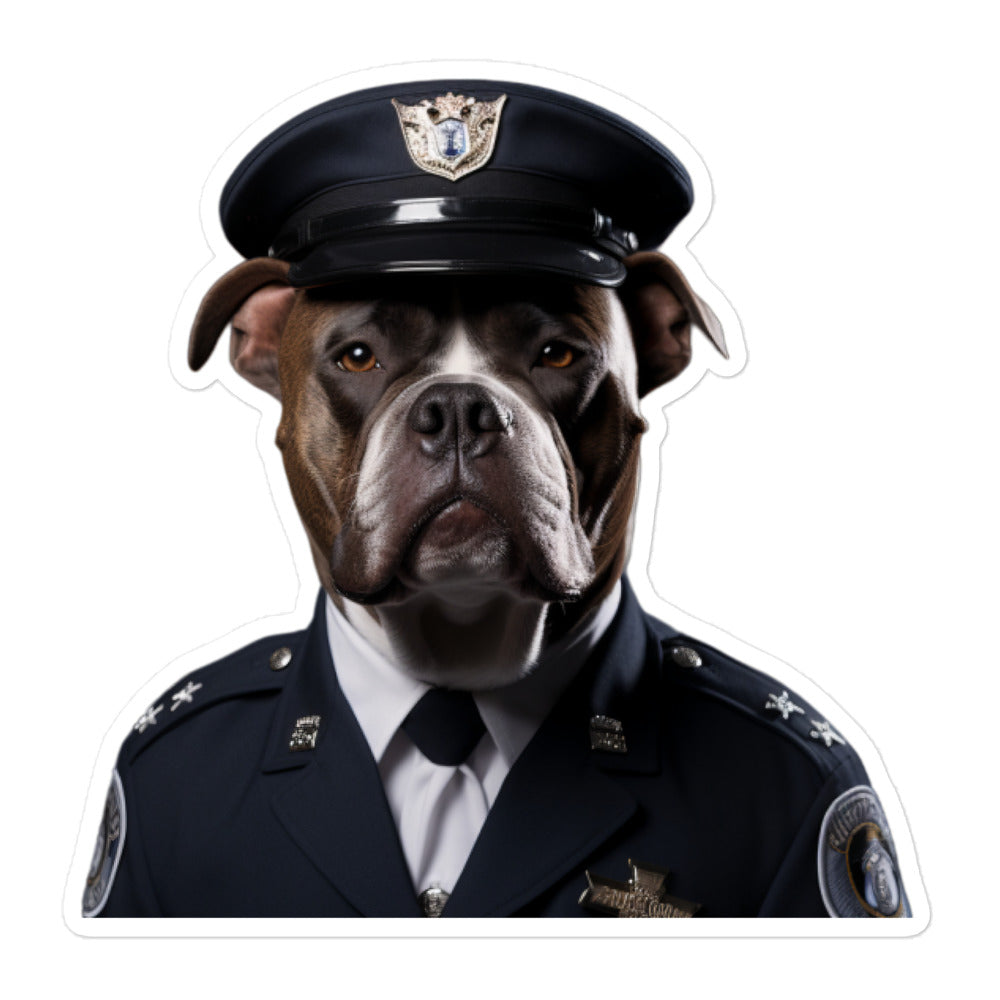 American Staffordshire Terrier Security Officer Sticker - Stickerfy.ai