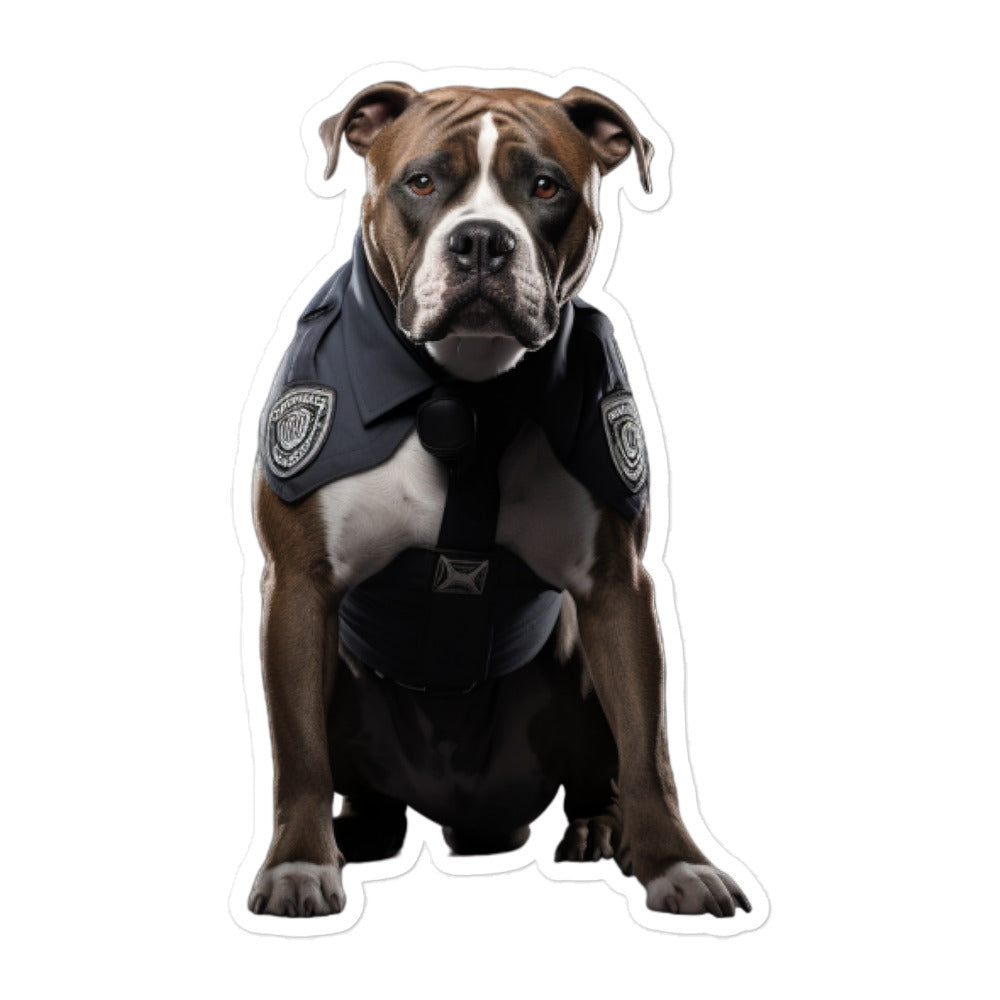 American Staffordshire Terrier Security Officer Sticker - Stickerfy.ai