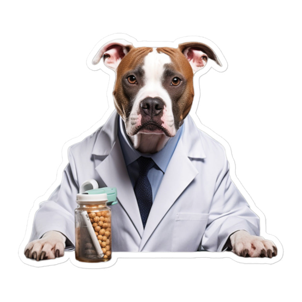 American Staffordshire Terrier Pharmacist Sticker - Stickerfy.ai