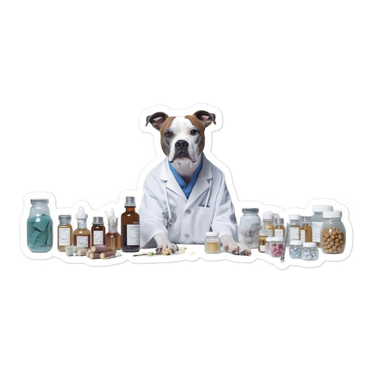 American Staffordshire Terrier Pharmacist Sticker - Stickerfy.ai