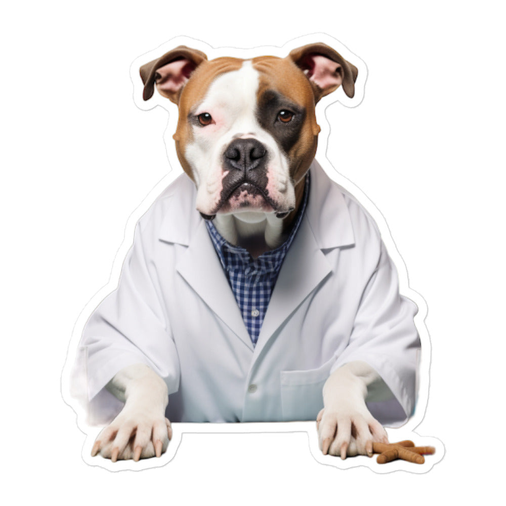 American Staffordshire Terrier Pharmacist Sticker - Stickerfy.ai