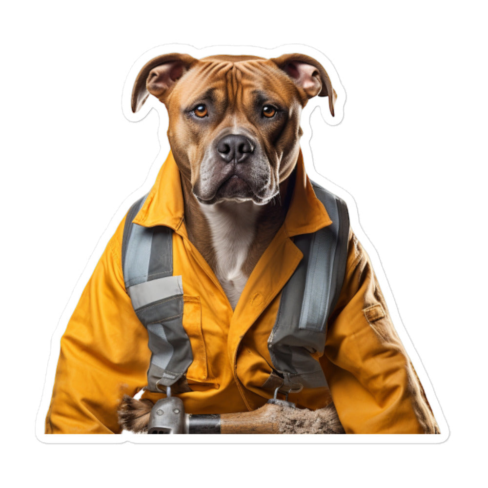 American Staffordshire Terrier Janitor Sticker - Stickerfy.ai