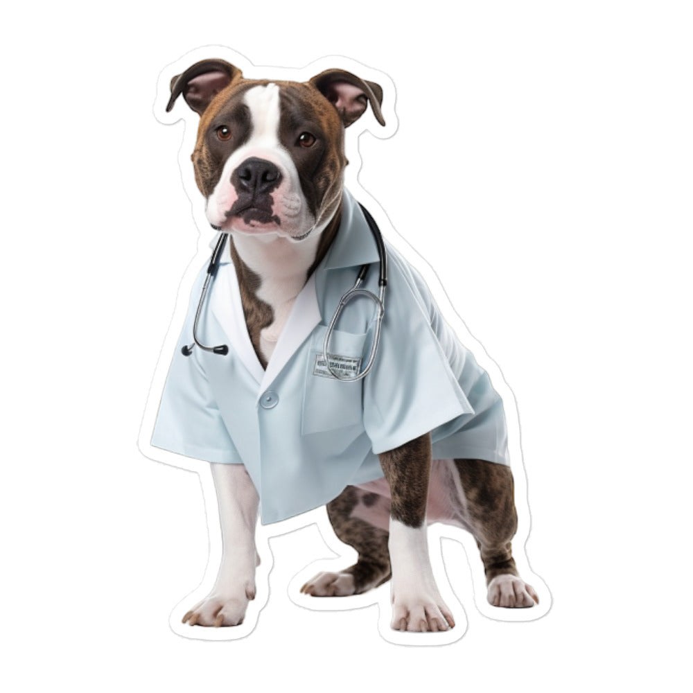 American Staffordshire Terrier Doctor Sticker - Stickerfy.ai