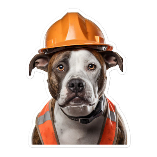 American Staffordshire Terrier Contractor Sticker - Stickerfy.ai