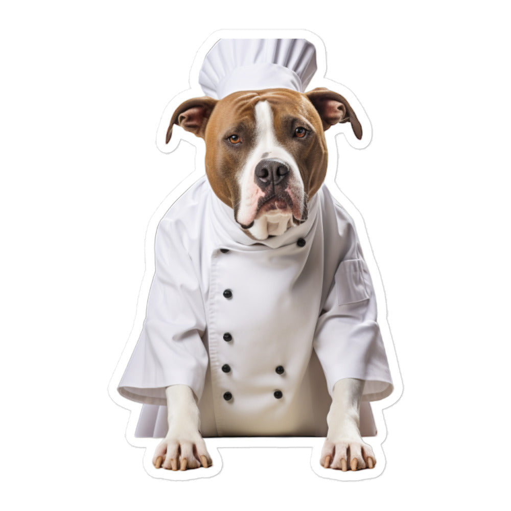 American Staffordshire Terrier Chef Sticker - Stickerfy.ai