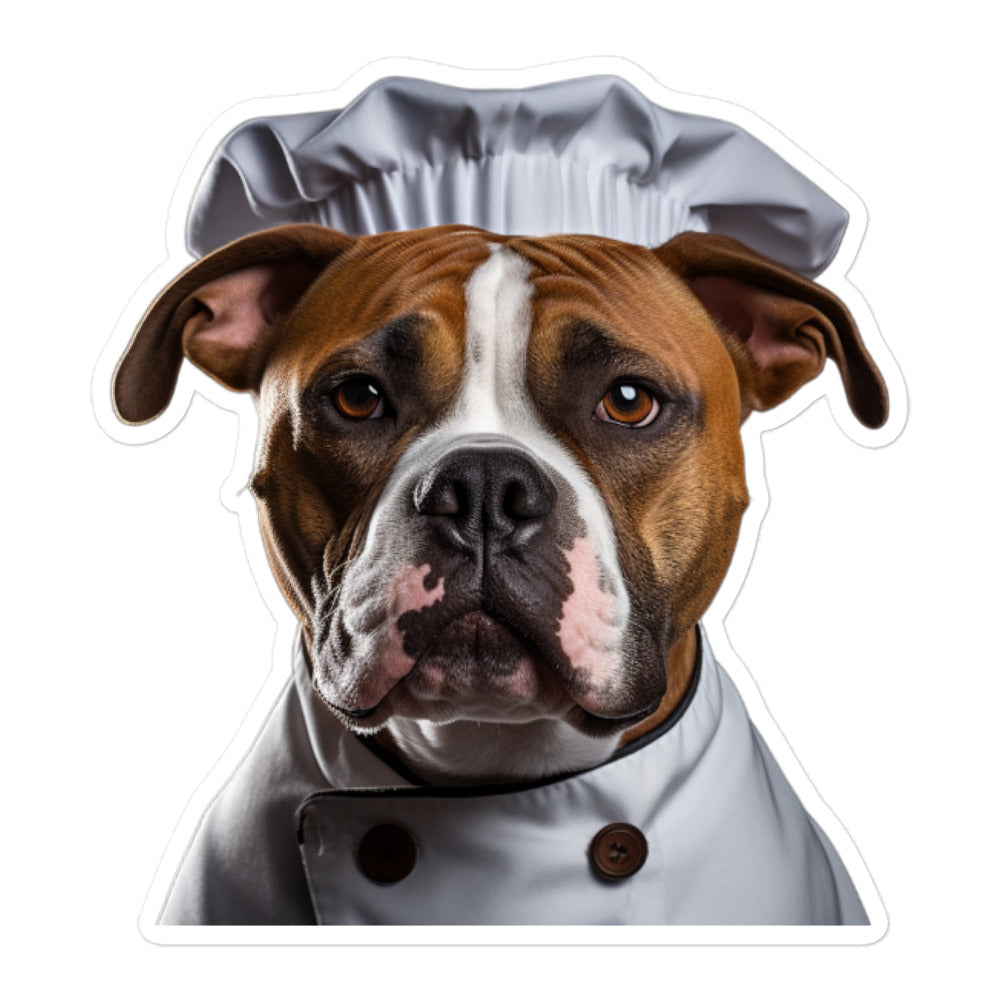 American Staffordshire Terrier Chef Sticker - Stickerfy.ai