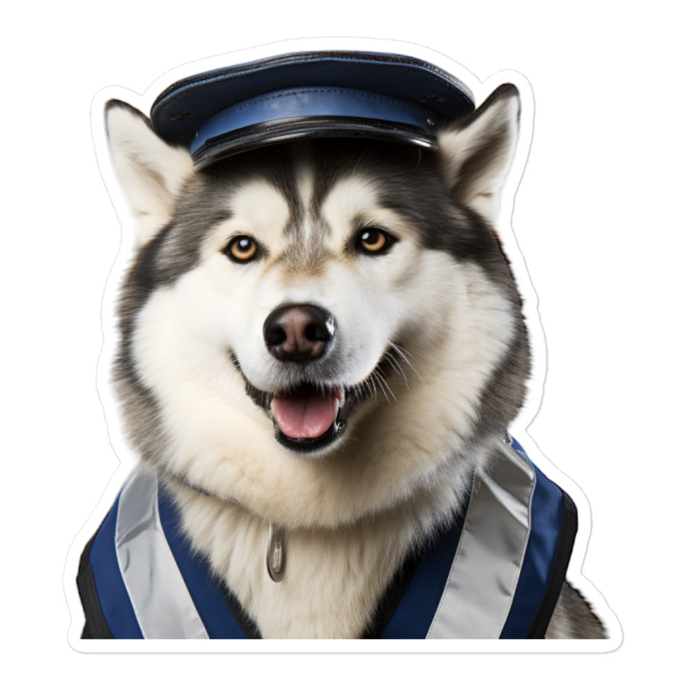 Alaskan Malamute Transit Operator Sticker - Stickerfy.ai