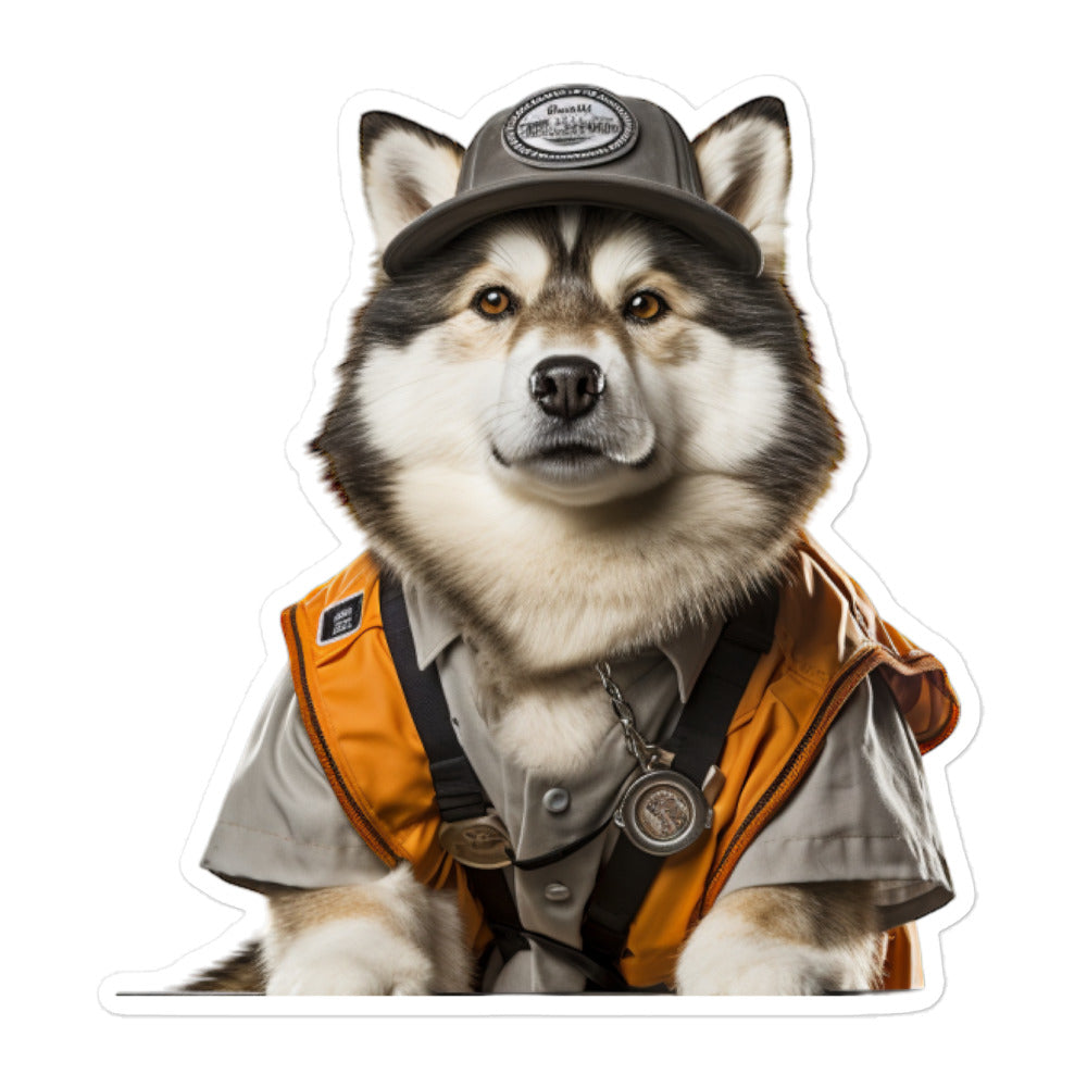 Alaskan Malamute Transit Operator Sticker - Stickerfy.ai