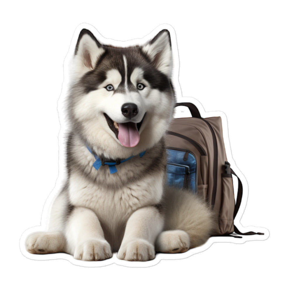 Alaskan Malamute Student Sticker - Stickerfy.ai