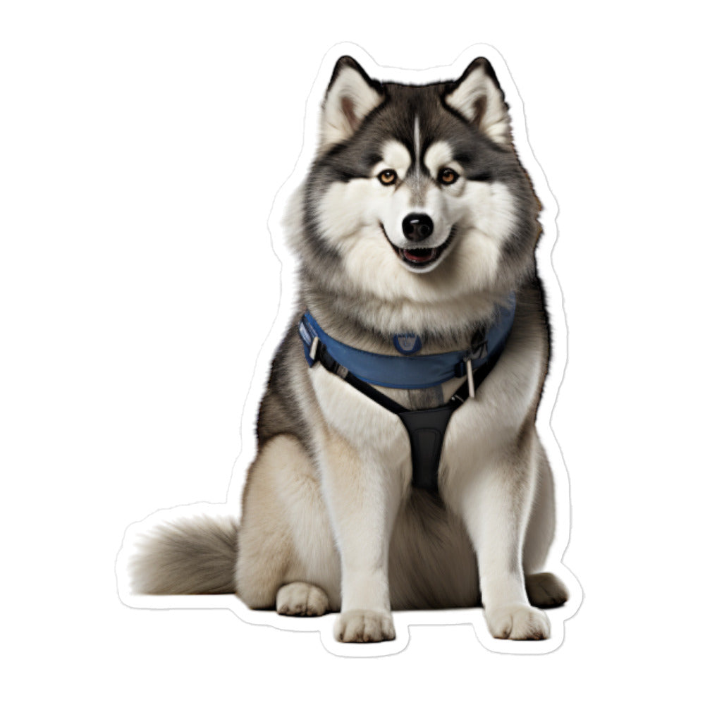 Alaskan Malamute Security Officer Sticker - Stickerfy.ai