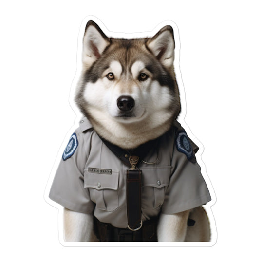 Alaskan Malamute Security Officer Sticker - Stickerfy.ai