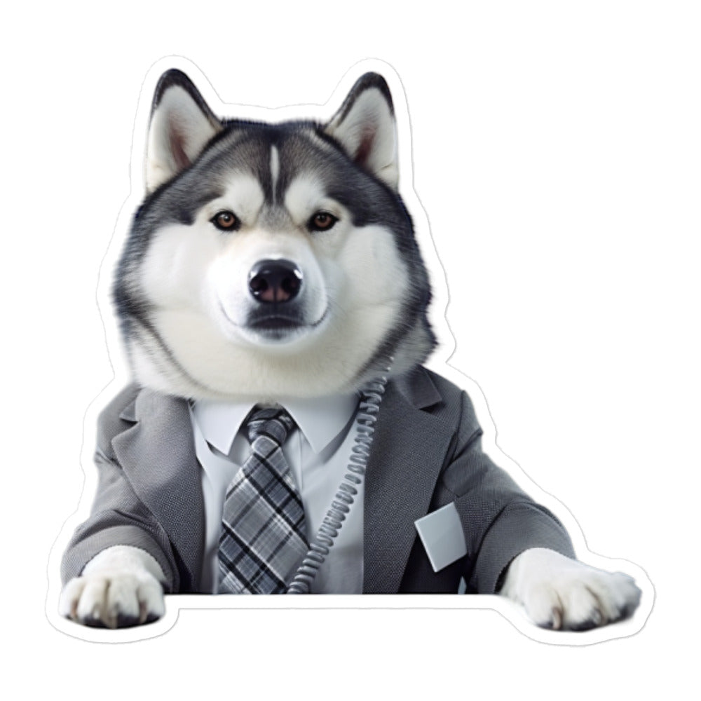 Alaskan Malamute Sales Consultant Sticker - Stickerfy.ai