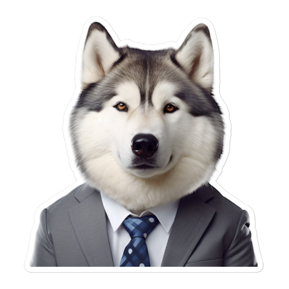 Alaskan Malamute Sales Consultant Sticker - Stickerfy.ai