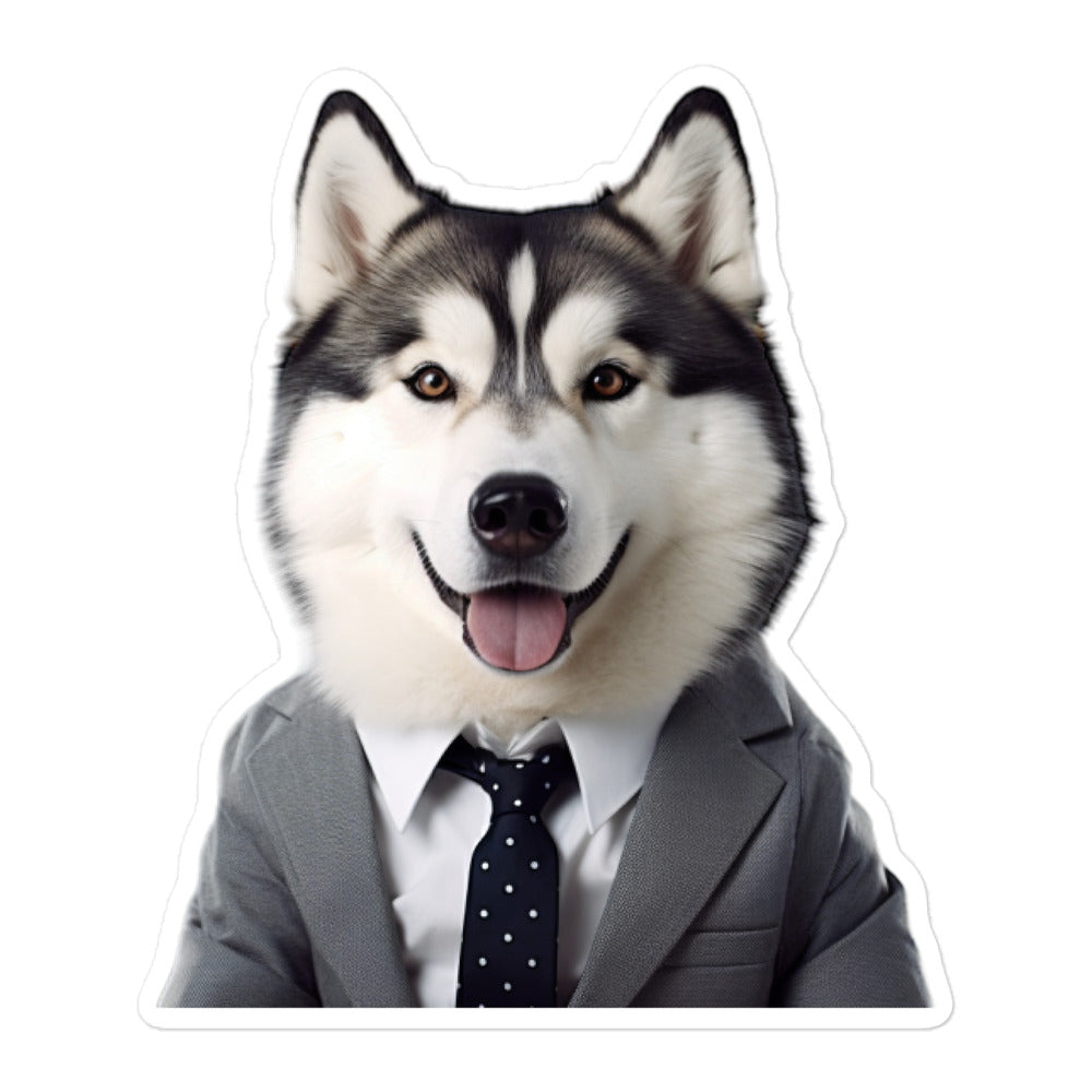 Alaskan Malamute Sales Consultant Sticker - Stickerfy.ai