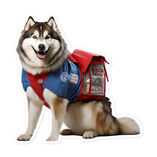 Alaskan Malamute Mail Carrier Sticker - Stickerfy.ai