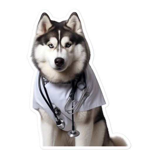 Alaskan Malamute Doctor Sticker - Stickerfy.ai
