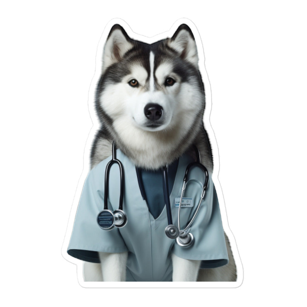 Alaskan Malamute Doctor Sticker - Stickerfy.ai