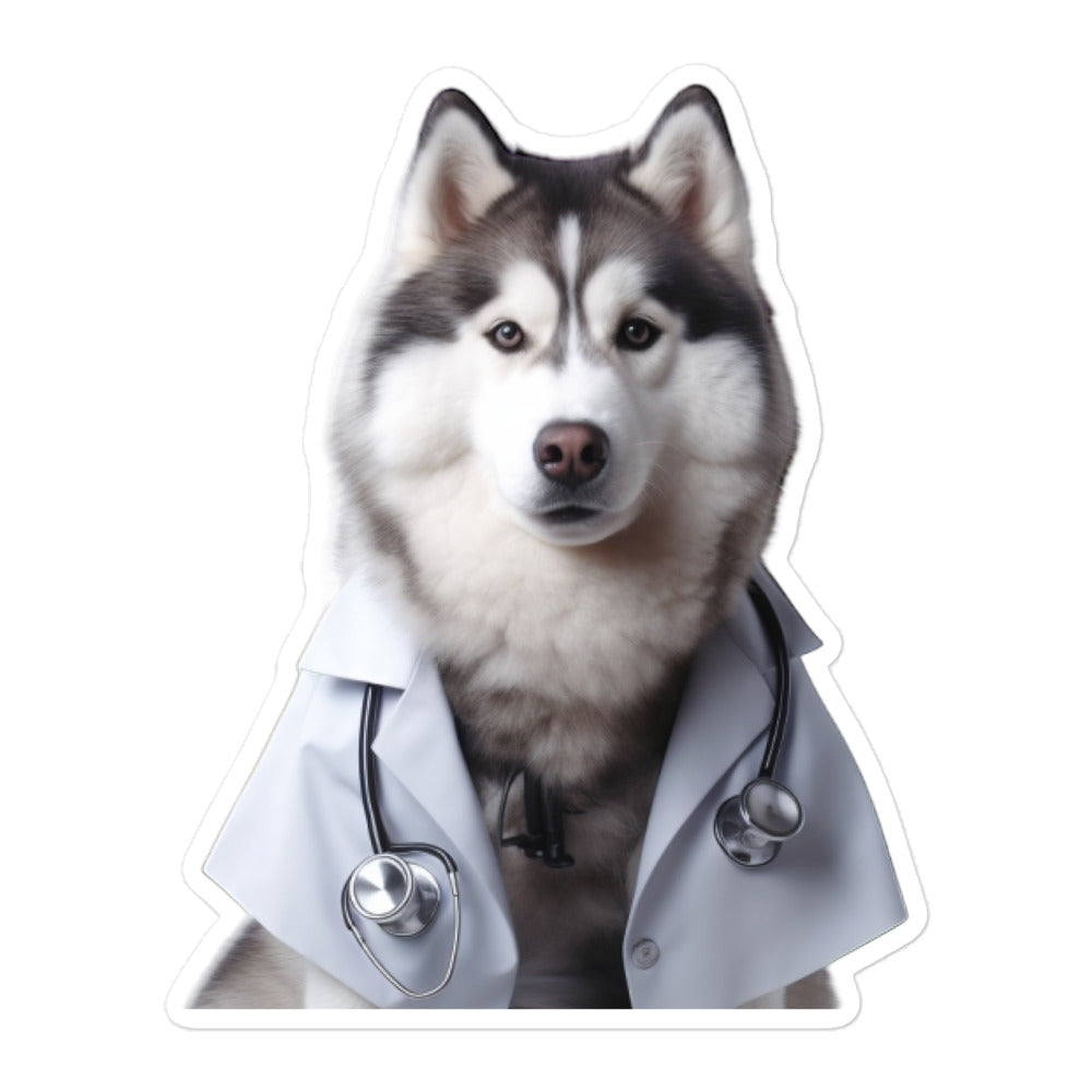 Alaskan Malamute Doctor Sticker - Stickerfy.ai