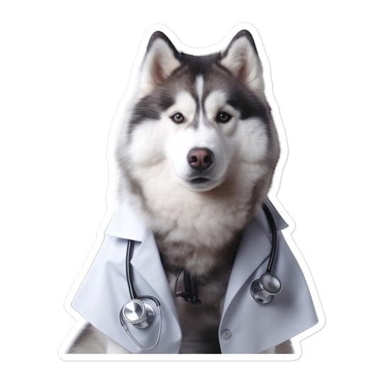 Alaskan Malamute Doctor Sticker - Stickerfy.ai