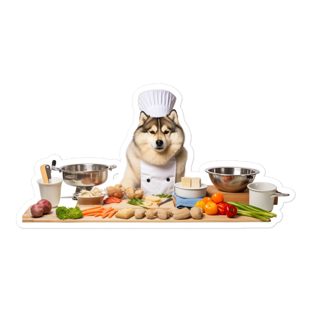 Alaskan Malamute Chef Sticker - Stickerfy.ai
