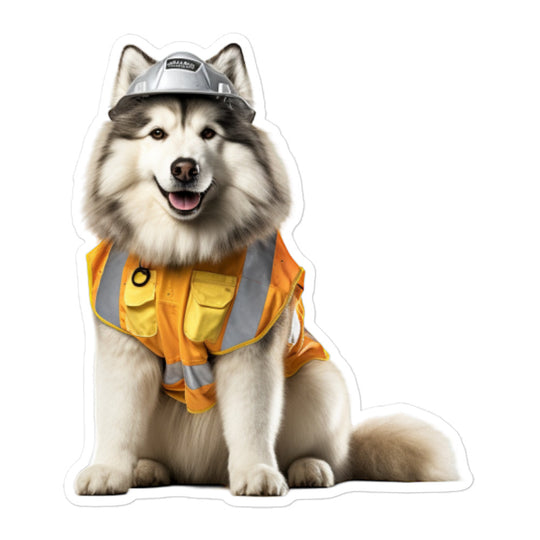 Alaskan Malamute Contractor Sticker - Stickerfy.ai