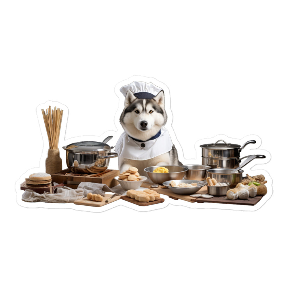 Alaskan Malamute Chef Sticker - Stickerfy.ai
