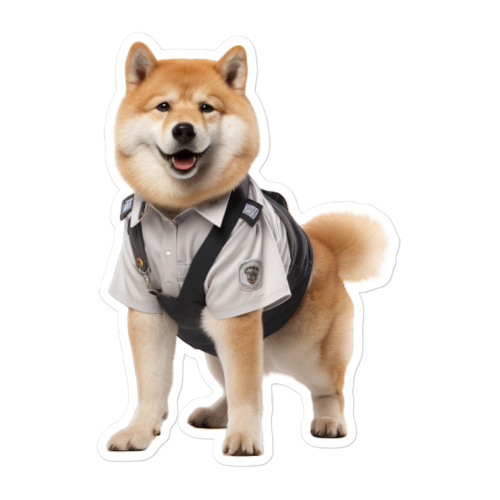 Akita Security Officer Sticker - Stickerfy.ai
