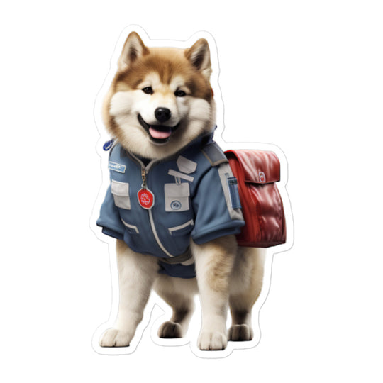 Akita Mail Carrier Sticker - Stickerfy.ai