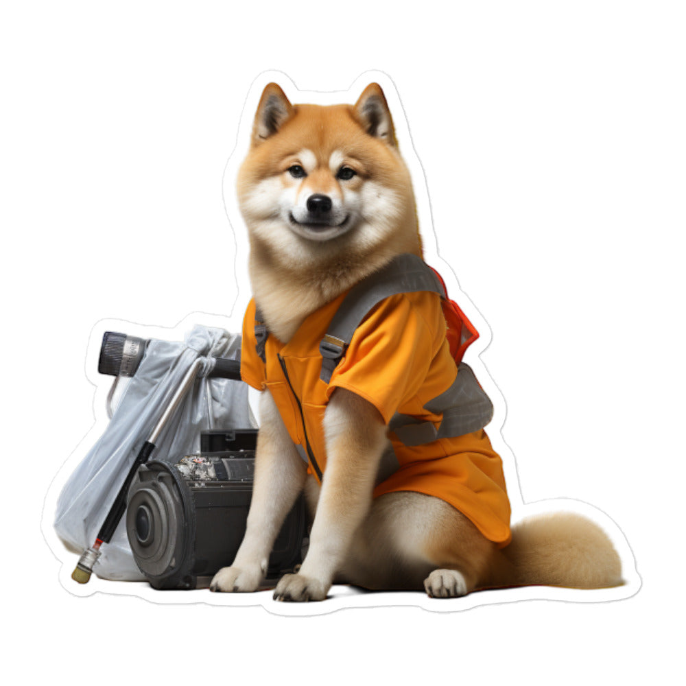 Akita Janitor Sticker - Stickerfy.ai