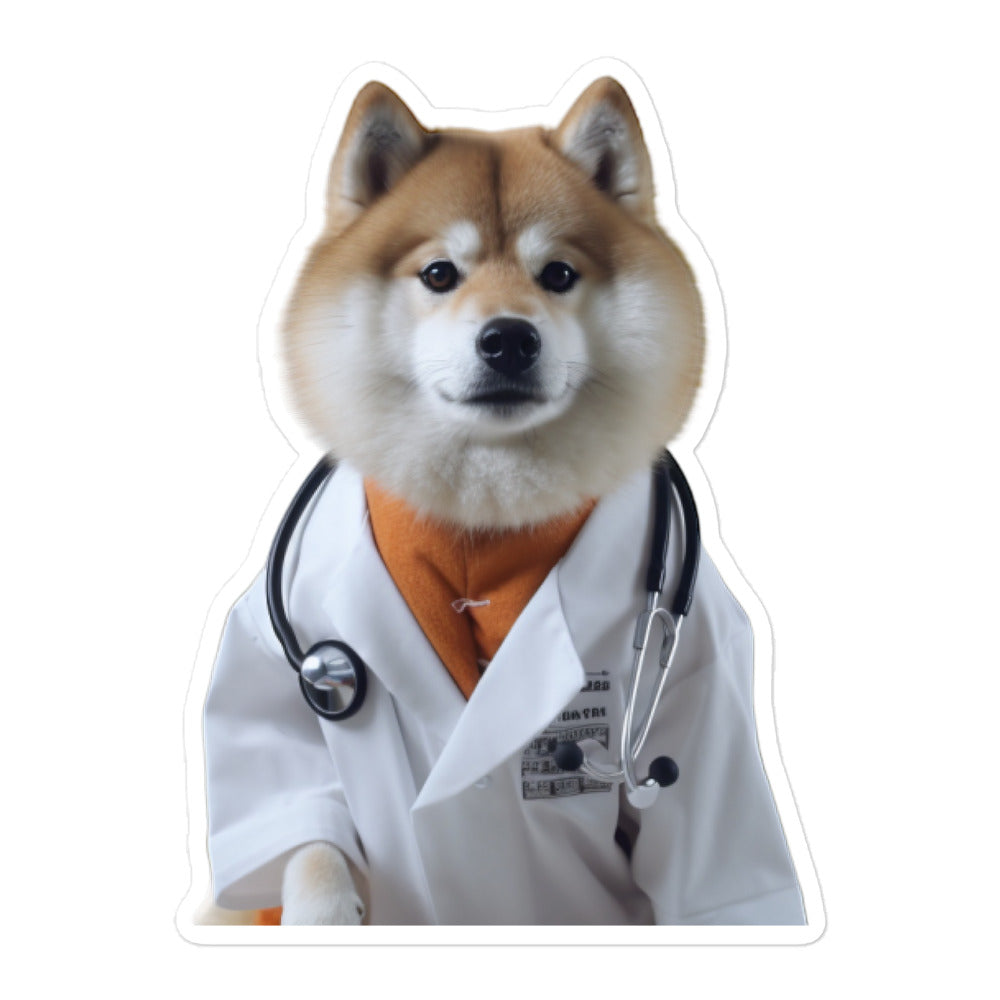 Akita Doctor Sticker - Stickerfy.ai
