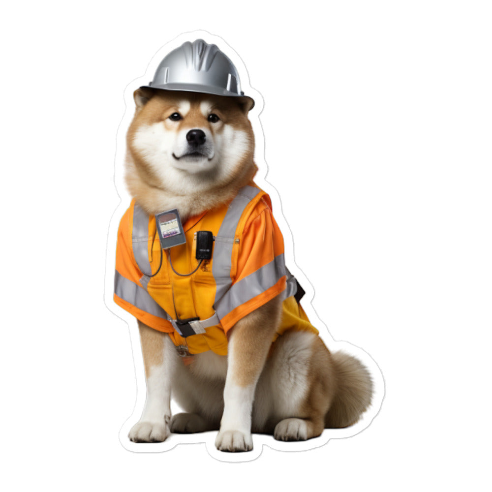 Akita Contractor Sticker - Stickerfy.ai