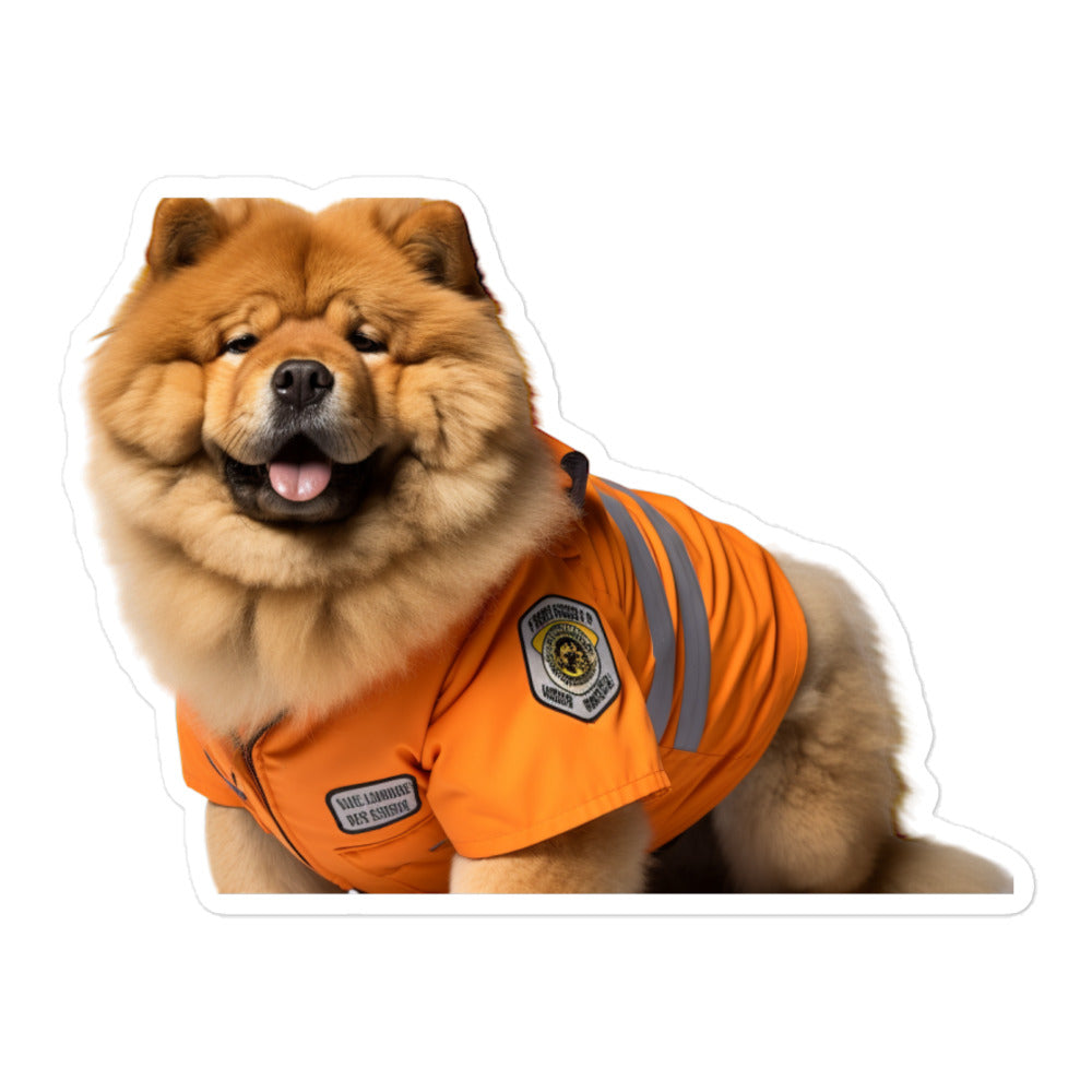Chow Chow Security Officer Sticker - Stickerfy.ai