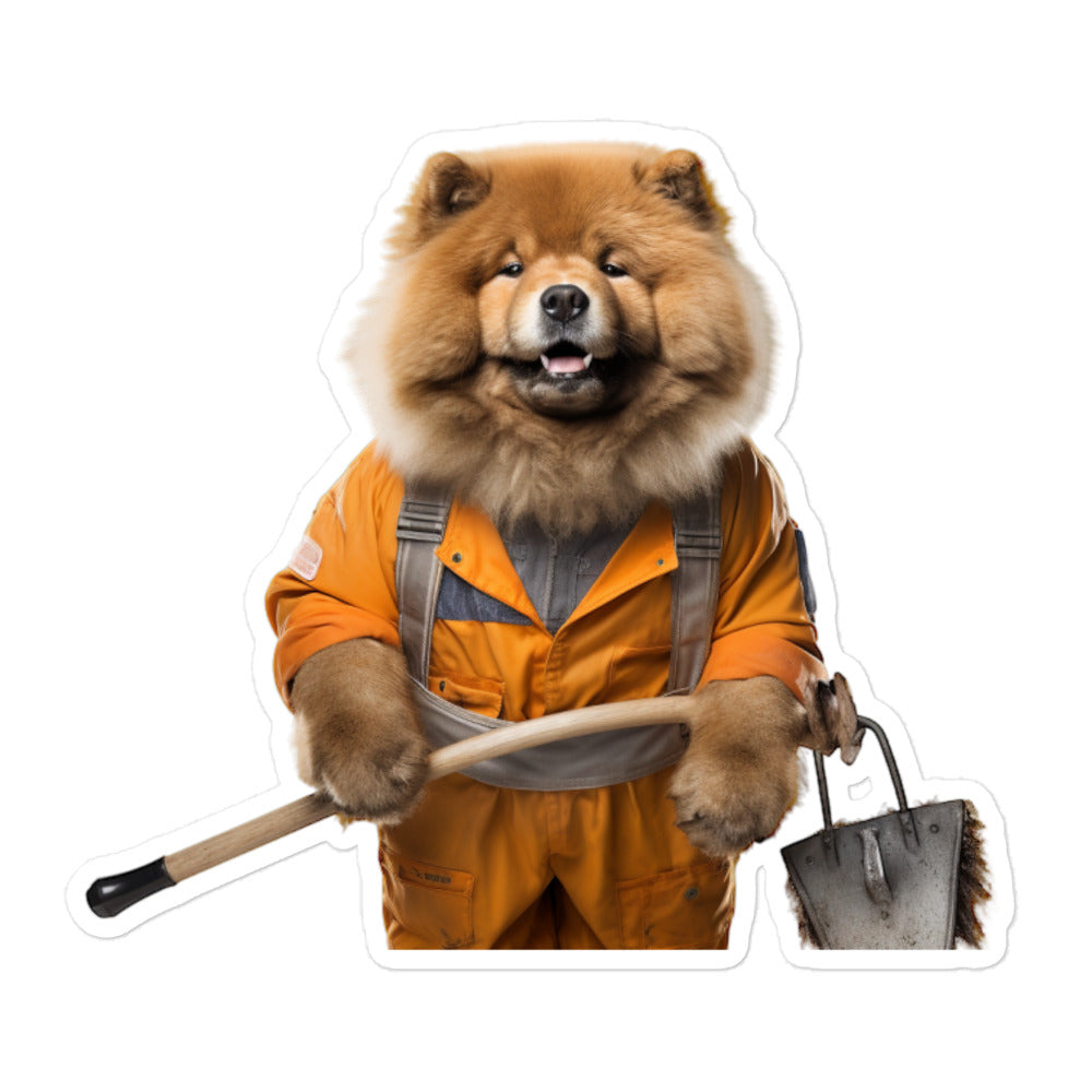 Chow Chow Janitor Sticker - Stickerfy.ai