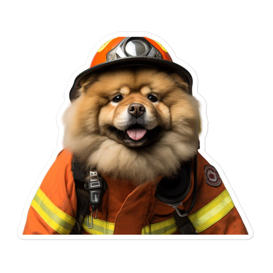 Chow Chow Firefighter Sticker - Stickerfy.ai